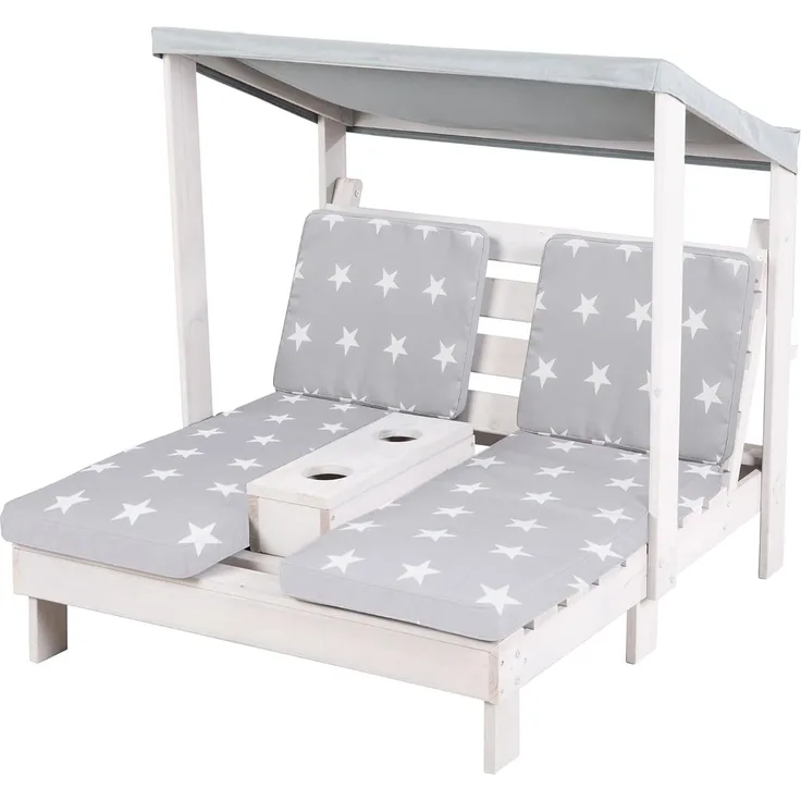 roba Outdoorsitzgelegenheit - 2 Textilauflagen 'Little Stars' - HxBxT: ca. 88 x 85 x 91 cm - Grau