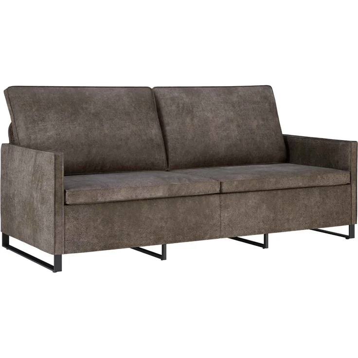 vidaXL 3-Sitzer Sofa Dunkelgrau 190 x 81 x 82 cm Kunstwildleder 42041001 – Bild 2