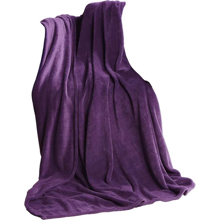 CelinaTex TV-Decke Kuscheldecke XXL 220x240 cm lila Coral Fleece Tagesdecke Mikrofaser Sofadecke Überwurf