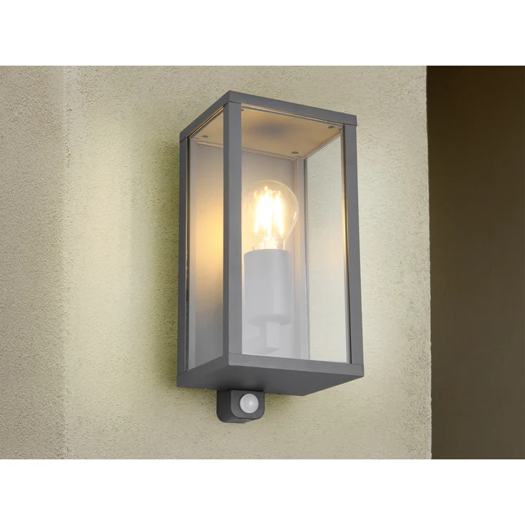LED Außenwandleuchte mit Bewegungsmelder in Anthrazit, Höhe 29cm – Bild 5