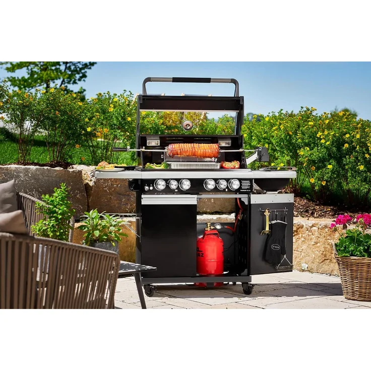 Rösle 'Premium' Drehspieß, Edelstahl schwarz/silber, 14.8 x 11.5 x 132.5 cm, für Magnum und VIDERO Grills – Bild 5