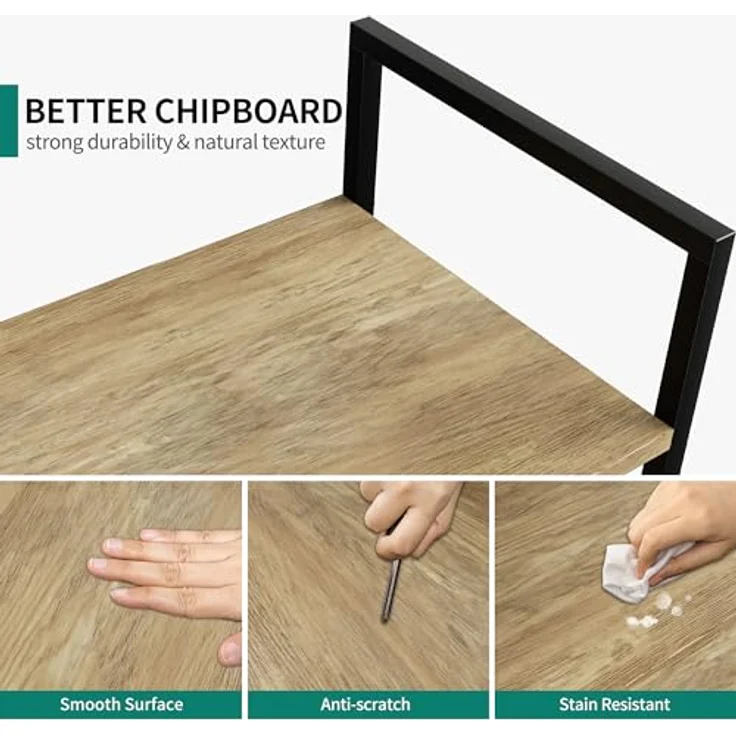 YITAHOME Bücherregal, Standregal mit 5 Ebenen, Hohes Lagerregal mit Metallrahmen, Industrielles Ausstellungsregal, Regaleinheiten, für Wohnzimmer, Schlafzimmer, Homeoffice, Küche, Eichenfarbe Regal – Bild 6