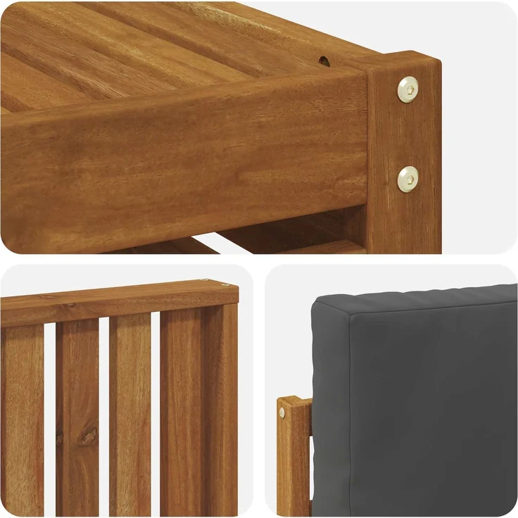 vidaXL Outdoor-Sofagarnitur 7 stk. 5-Sitzer Natur und Anthrazit 3375127 – Bild 8