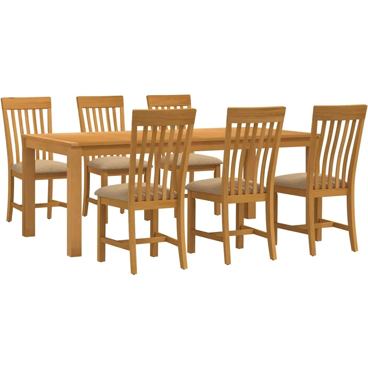 vidaXL Essgruppe RIJSWIJK 7 stk. Beige 200 x 100 x 75 cm 3430393 – Bild 2