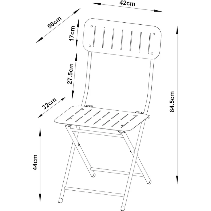 Klappstuhl Sande 2er Set Stahl Himmelblau [en. casa] – Bild 3