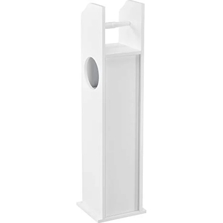 Toilettenpapierhalter Falkenberg 78x20x18 cm Badezimmerschrank mit Ablage Weiß en. casa – Bild 6