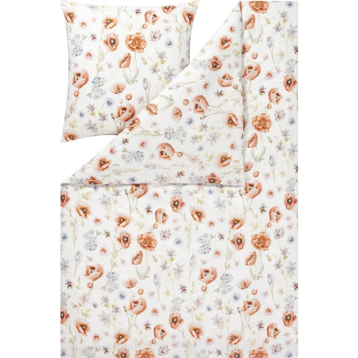 Estella Interlock Jersey Bettwäsche Elysia 6884-945 mohn Blume 135x200 – Bild 2