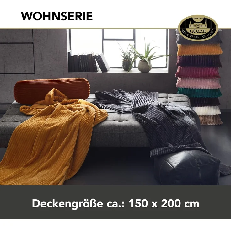 Wohndecke Cordoptik, Gözze, mit Glanzeffekt, Kuscheldecke – Bild 6