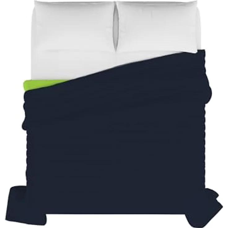 Italian Bed Linen Q-EL-2P Elegant Sommer Steppdecke apfelgrün/dunkel blau, 100% Mikrofaser, 260x270 cm – Bild 2