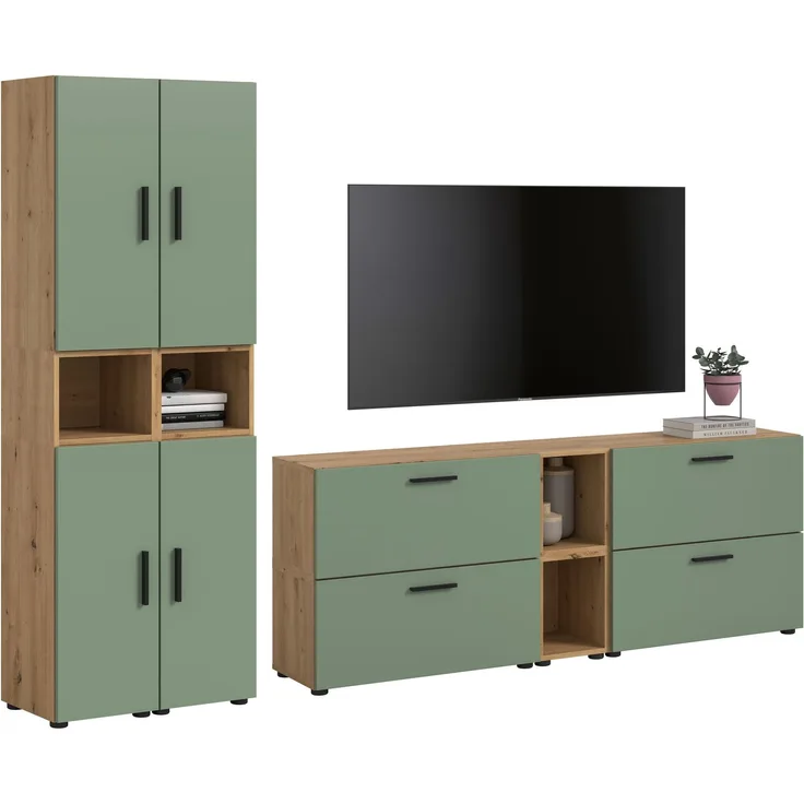 The One Wohnkombination in Smoke Green Nachbildung