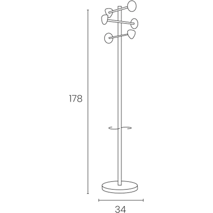 Unilux Garderobenständer BORA BAMBOO 400153729 178cm 6 Haken weiß – Bild 2