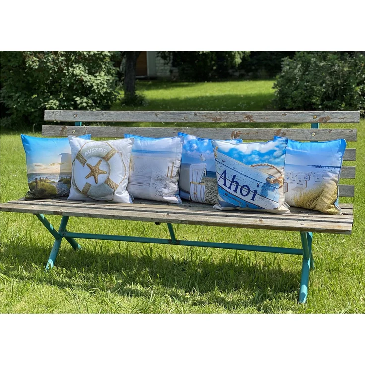 heimtexland ® Outdoorkissen Lotus Effekt 45x45 Garten Dekokissen Wasserabweisend Outdoor Lounge Deko Kissen Typ742 Maritim Auszeit – Bild 6