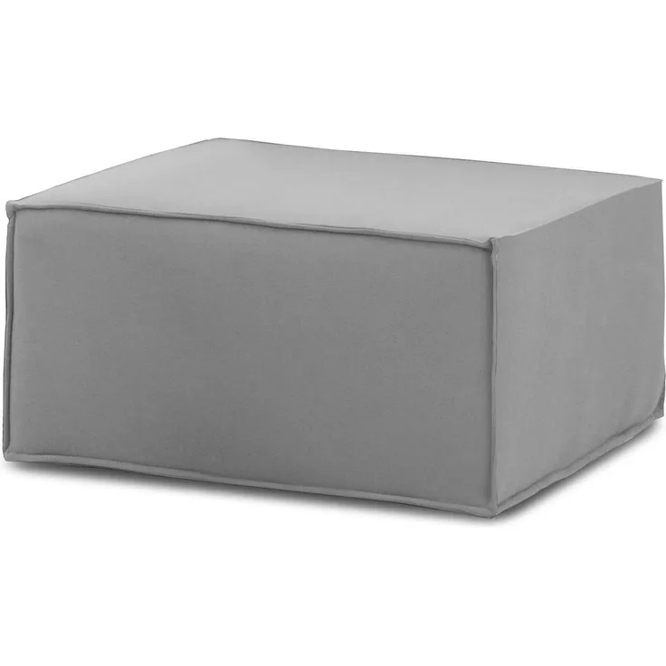 Dmora Avolasca-Pouf, Wohnzimmer-Pouf, Relaxsessel aus gepolstertem Stoff, 100 % Made in Italy, 80 x 70 x 43 cm, Grau