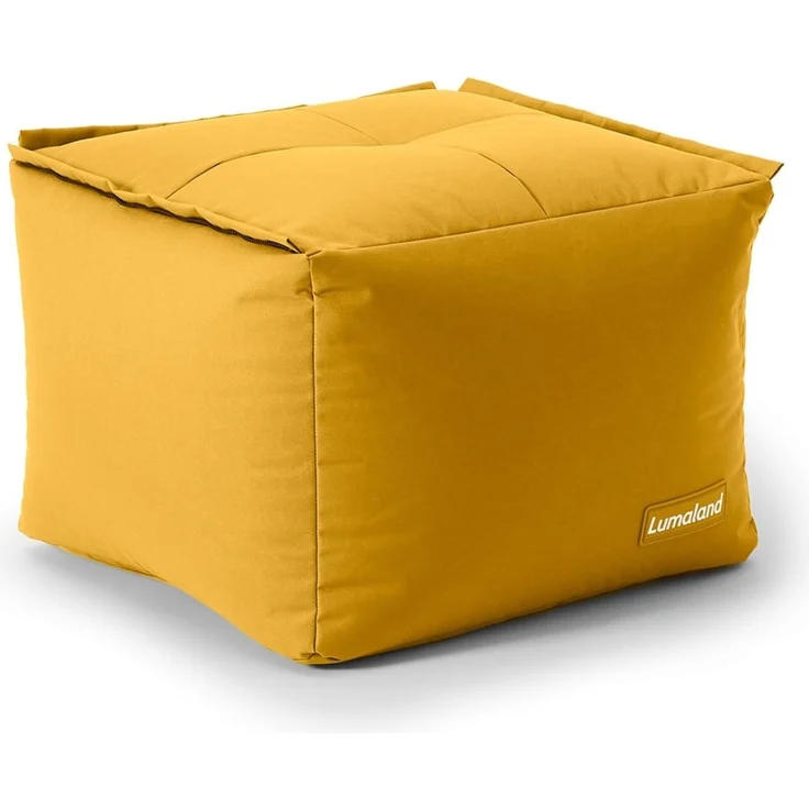 Lumaland Sitzsack-Hocker Modular 54x54x40cm senfgelb eckig – Bild 1