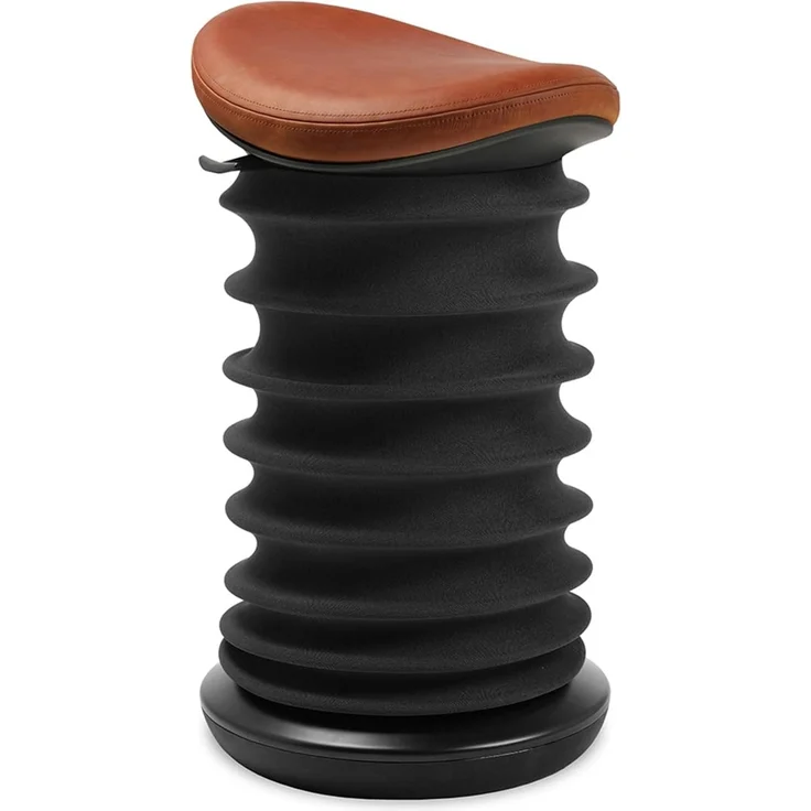 TOPSTAR Sitness 4D AGR-Zertifiziert Dynamischer Sitzhocker imited Edition schwarz Cognac - ergonomischer Bürohocker - höhenverstellbar - stärkt den Rücken - entlastet die Bandscheiben