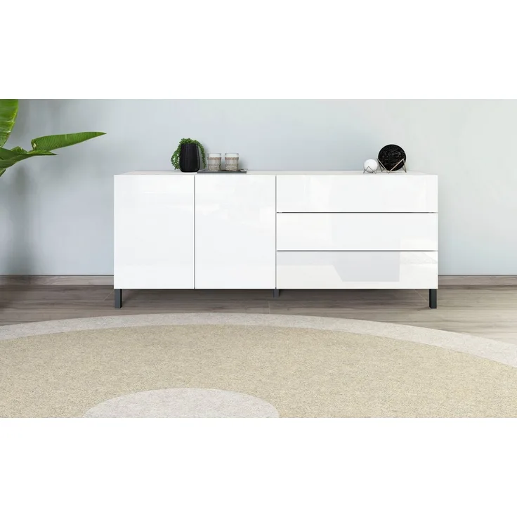 borchardt Möbel Sideboard Sophia, Kommode mit Metallfüßen, 3 Schubkästen, Breite 152 oder 190 cm, 152 oder 190cm, viel Stauraum, grifflos, praktisch, mehrere Größen