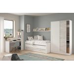 Jugendzimmer-Set >ELLIOT< in Artik-Weiß/Velho-Weiß - 199x65x96 (BxHxT)