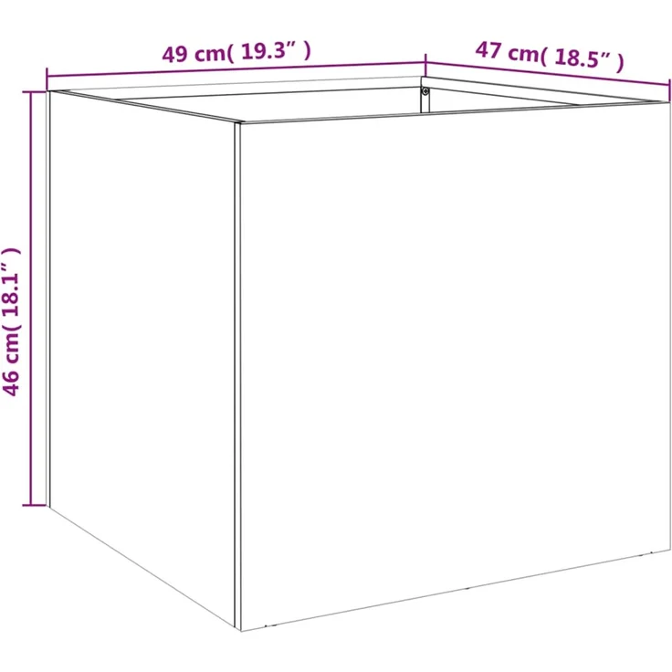 vidaXL Pflanzkübel Weiß 49x47x46 cm Stahl 841561 – Bild 10