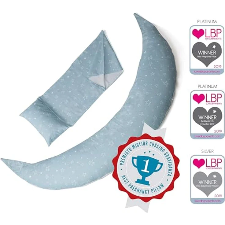 Nuvita 7100 DreamWizard Stillkissen Seitenschläferkissen und Schwangerschaftskissen-Multifunktion 12 in 1 mit verstellbarem Lendenwirbelstütze-Stillkissen&Baby Kissen-Made in Italy – Bild 2
