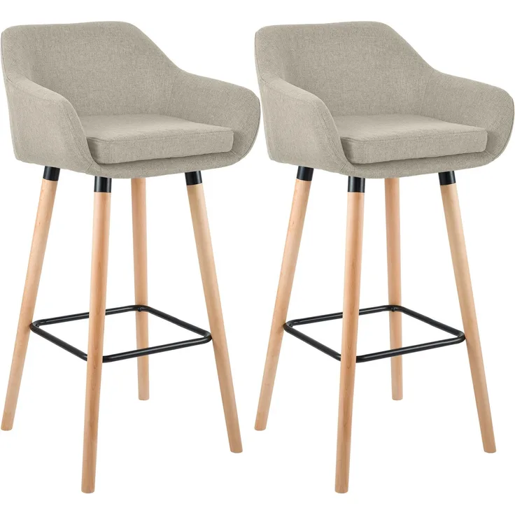 2er Set Barhocker Grant Stoff, creme