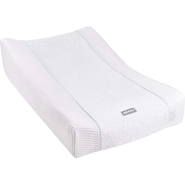 BÉABA, Bezug für Wickelunterlage Sofalange, 100 % Bio-Baumwolle, Frottee, Maschinenwaschbar, Made in France, Oeko-Tex-zertifiziertes Gewebe, Weiß