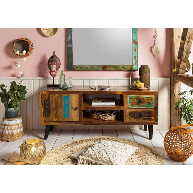 TV-Board Altholz 145x45x62 mehrfarbig lackiert SIXTIES #102 – Bild 8