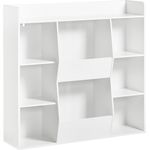 SoBuy KMB55-W Kinderregal, MDF, Papierfurnier, Weiß, 106 x 104 x 30 cm