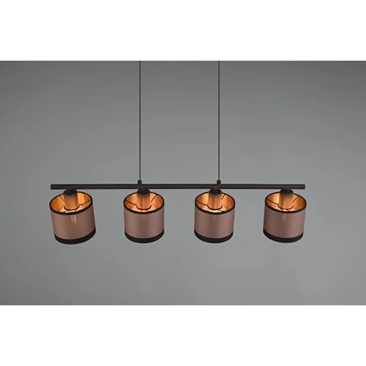 Reality Pendelleuchte Davos, 4-flammig, Schwarz Matt, 75 cm x 12 cm, elegante Textilgestaltung, energiesparend mit LED-Leuchtmitteln – Bild 4
