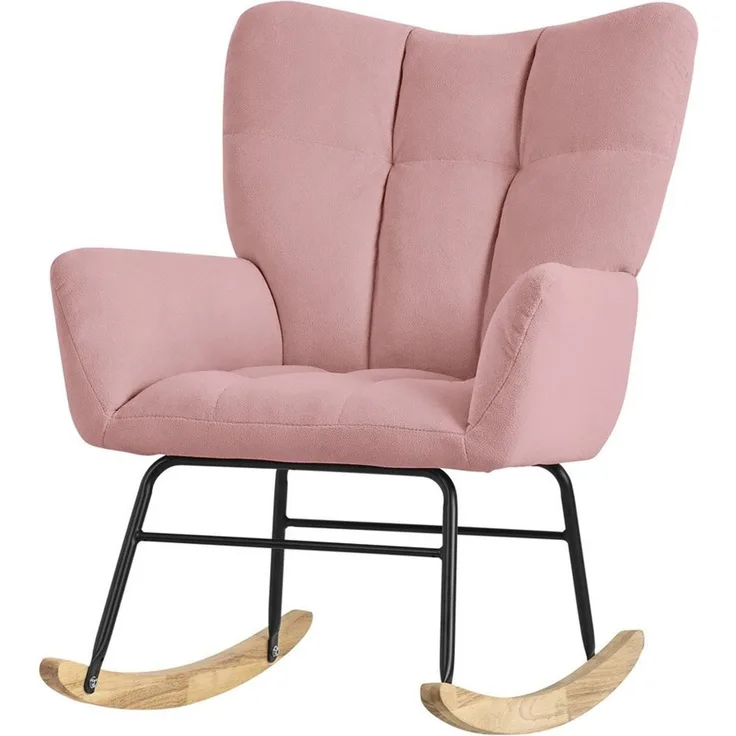 ML-DESIGN Stuhl Schaukelsessel Ohrenstuhl Schaukelstuhl Akzentstuhl Schwingstuhl (1 St), Stillsessel ideal für Wohn- & Babyzimmer Schwingsessel Frottee-Optik