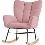 ML-DESIGN Stuhl Schaukelsessel Ohrenstuhl Schaukelstuhl Akzentstuhl Schwingstuhl (1 St), Stillsessel ideal für Wohn- & Babyzimmer Schwingsessel Frottee-Optik