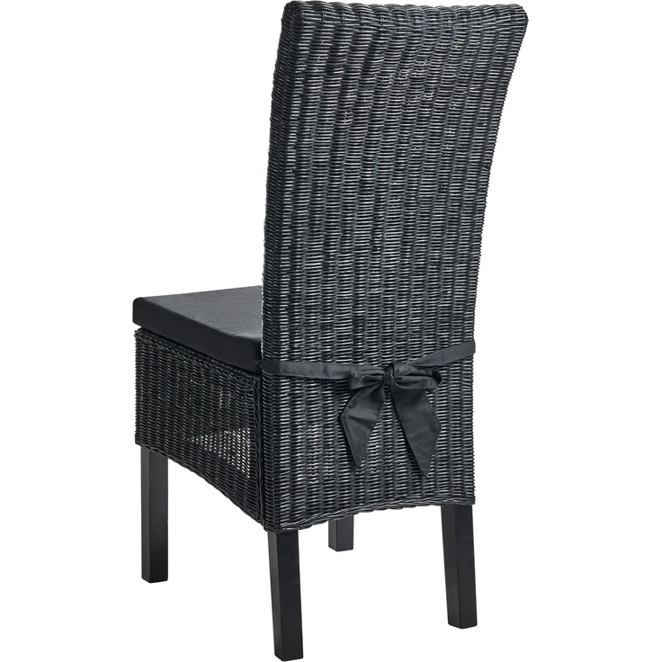 Esszimmerstuhl 2er Set ANDES Rattan Schwarz – Bild 7
