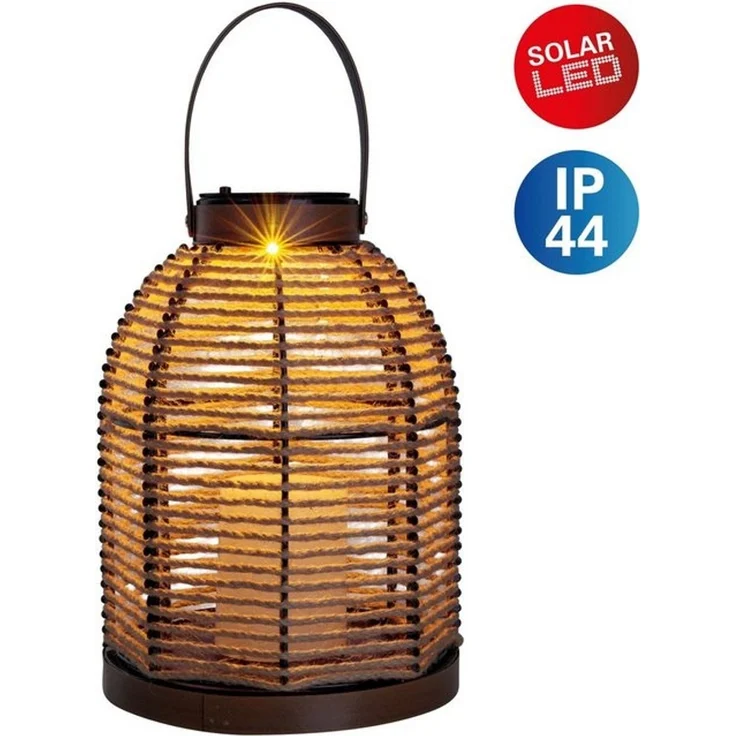 näve LED Solarleuchte Korbinian, LED fest integriert, Warmweiß, Schnurbespannung, Haltegriff, unbeleuchtete Dekokerze, H: 29cm – Bild 4