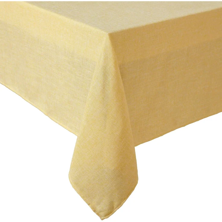 Laura Ashley Harper Luxuriöse Glatte Stoff-Tischdecke für formelle oder legere Abendessen, Urlaub, Bankett, Hochzeit oder Party, 152,4x213,4 cm, Gelb – Bild 1