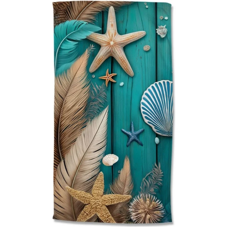 good morning Strandtuch Bali, Velours (Packung, 1-St), Mikrofaser, Velours, Strandtuch, saugfähig, 100x180, tropisch, federn – Bild 1