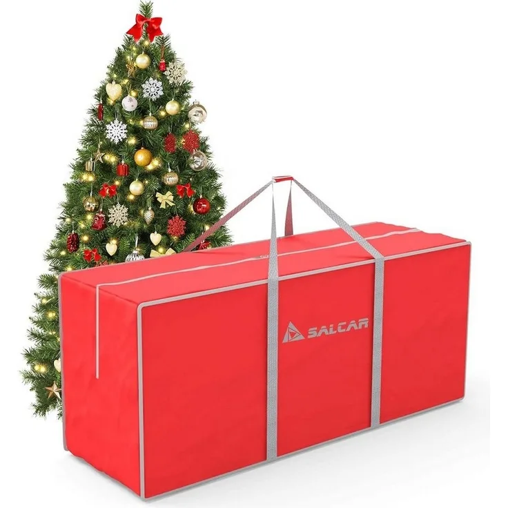 Salcar Künstlicher Weihnachtsbaum Aufbewahrungstasche für Weihnachtsbaum bis zu 240 cm, Transporthülle, 130 x 40 x 50 cm Aufbewahrungstasche, Reißfest, Wasserdicht