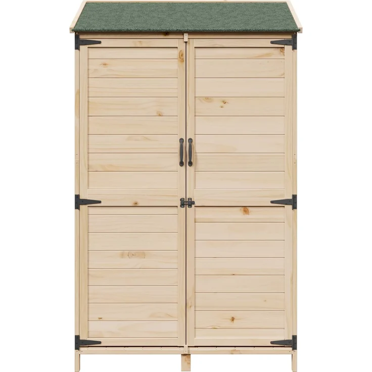 vidaXL Gartenschuppen Natur 106,5 x 56 x 176 cm Massivholz aus Fichte 42033448 – Bild 4
