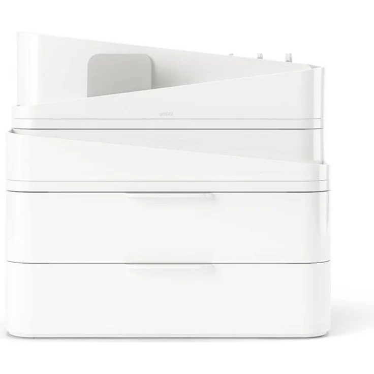 Umbra Make-Up Organizer Glam, in Weiß/Grau, mit 3 Schubladen, anpassbare Trenner – Bild 2