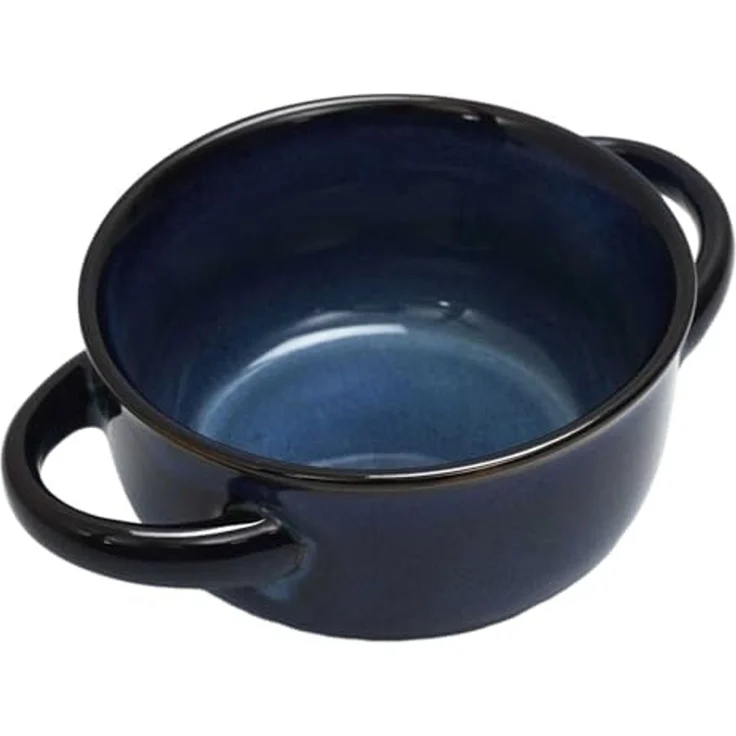 HOME DECO FACTORY, KA0429, Durable Stoneware Soup Bowl, Elegant and Timeless Design, Ideal for Soups, Salads and Desserts, Dishwasher Safe, Size: Large, Color: Blue – Bild 1