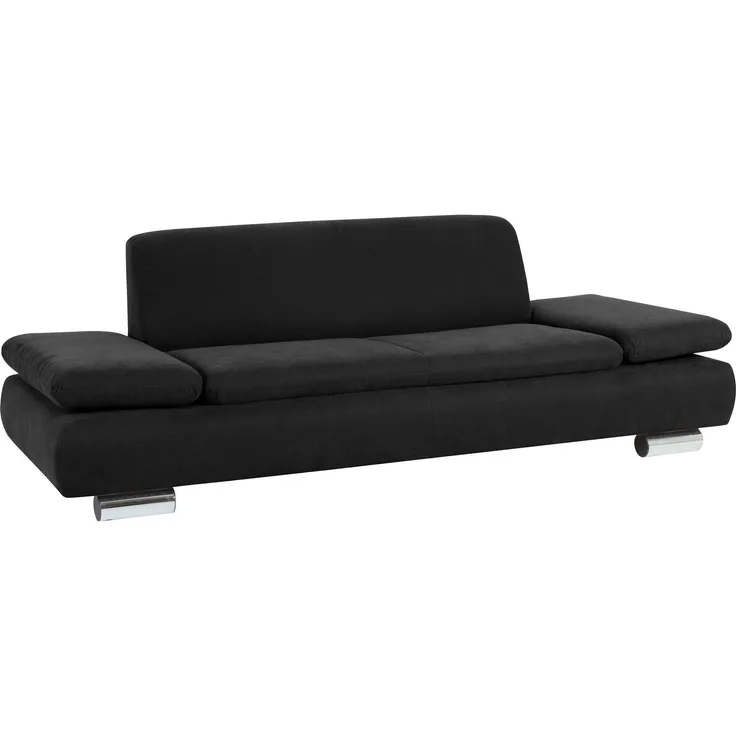 Sofa 2,5-Sitzer Kaye Bezug Veloursstoff Metallfuß verchromt / schwarz 23138