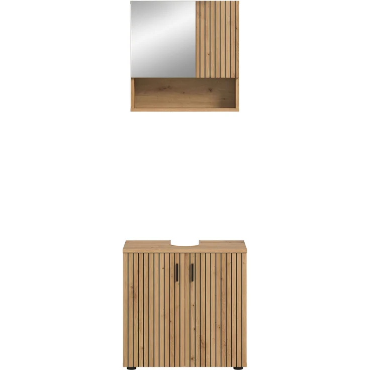 Badkombination B/H/T: 60x180x30 cm in Artisan Oak Nachbildung und -- – Bild 2