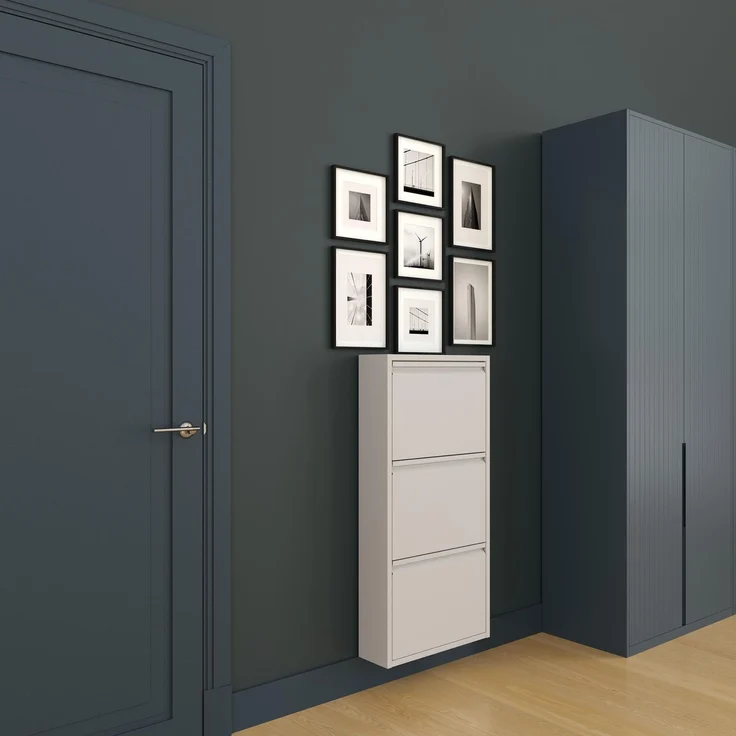 Schuhkipper, Metall 50 x 15 x 103,5 cm, grau RAL 7035 – Bild 8