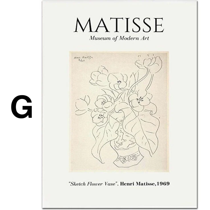 Poster Matisse Gesicht Abstrakt | Bilder Wohnzimmer | Wandbilder Schlafzimmer | Deko Print ohne Rahmen | Bilder Matisse Bunt - G / 13 x 18 cm