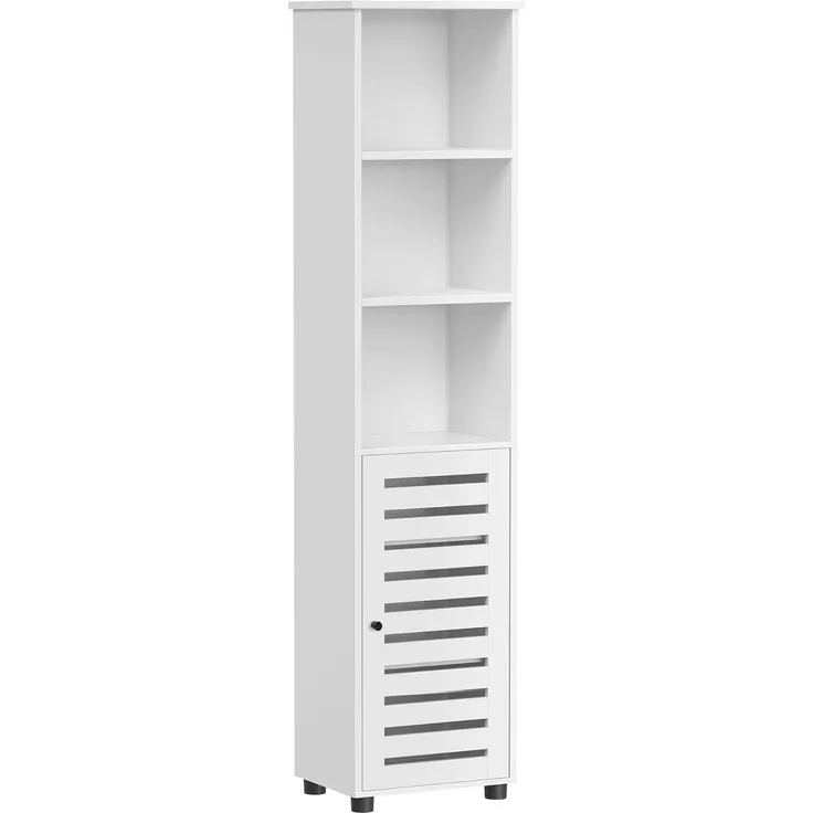 Vasagle Hochschrank fürs Badezimmer, hoher Badezimmerschrank, Badregal stehend, mit 3 offenen Fächern und 2 verstellbaren Einlegeböden, Wohnzimmer, Eingangsbereich