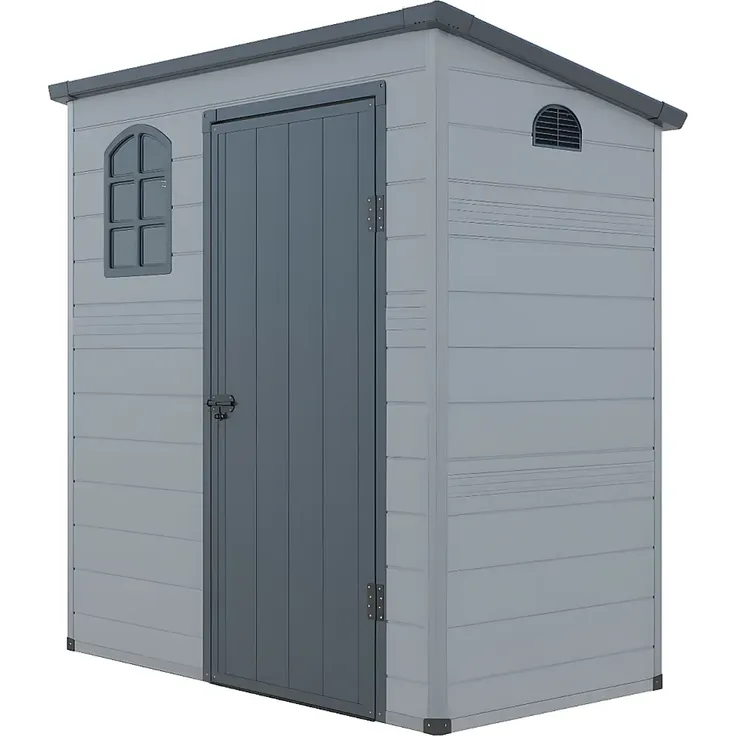 Vente-unique - NERIO Gartenhaus Harz GrauGrau - B 97 cm x H 175 cm x L 180 cm – Bild 4