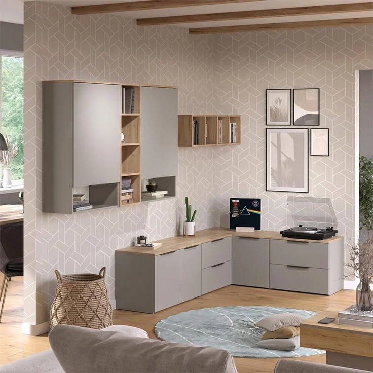 Eckkommode Wido Greige 80 x 50 cm mit Tür Vicco – Bild 8