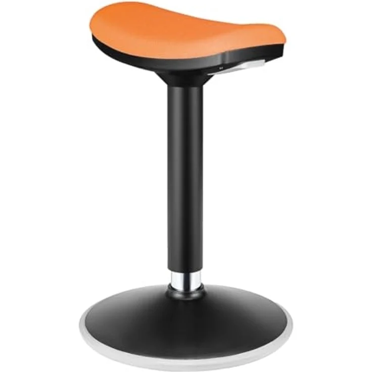 LogiLink EO0071 - Sitz-/Steh-/Drehhocker, höhenverstellbar 56–82 cm, Tragkraft max. 136 kg, Farbe: Schwarz/Orange – Bild 1
