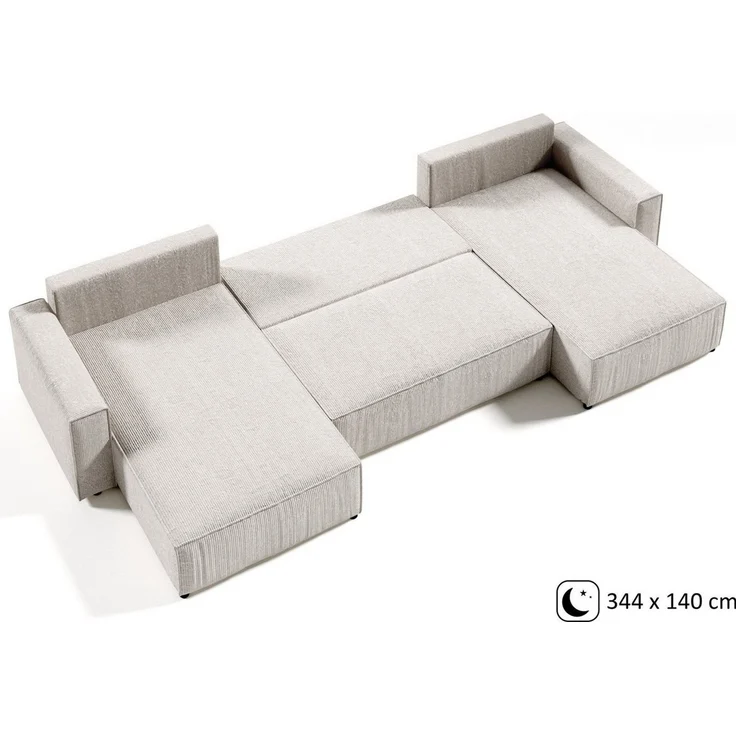 Beautysofa Ecksofa Parys U Lieferung beinhaltet die Einbringung in die Wohnung, mit Schlaffunktion, Bettkasten, u-förmig Ecke, 390 cm Polsterecke XXL, universelle Ottomane – Bild 3