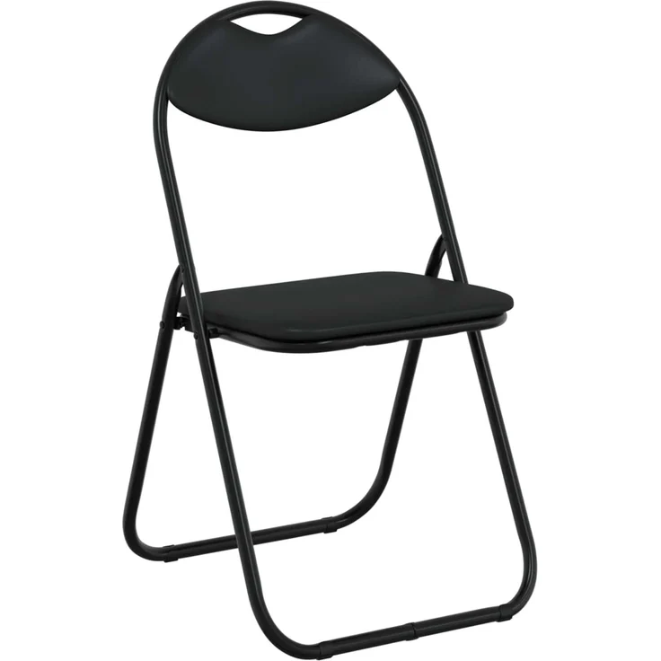 vidaXL Klappstuhl 8 pcs Schwarz 48 x 43,5 x 81 cm Kunstleder 42029067 – Bild 1
