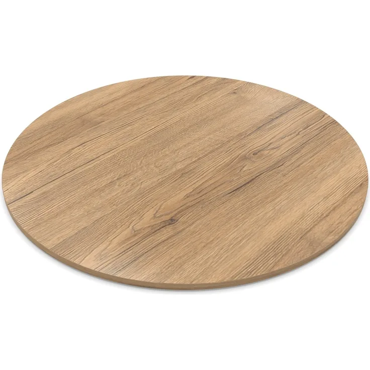 Dekor Spanplatte 28mm Tischplatte rund melaminharzbeschichtet Eiche Sanremo Classic mit ABS Kante - Größe 60 x 60 cm - Höhe 2,8 cm - Farbe Eiche Sanremo Classic