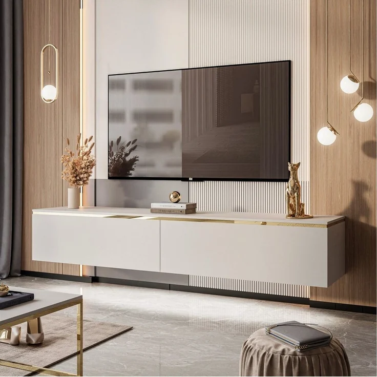 Lookway Lowboard AURORA Kaschmir Hängende TV-Schrank oder auf Beinen 180 cm
